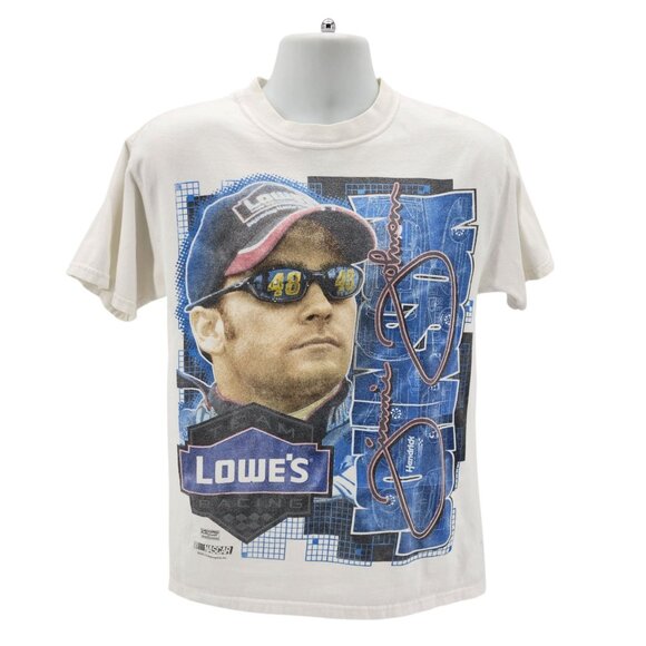 Vintage NASCAR Mens Medium Shirt Jimmie Johnson 48 Lowes Monte Carlo Graphic M&O - Picture 14 of 14